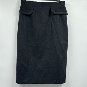 Fendi Virgin Wool Gray Pencil Skirt IT44 US Medium